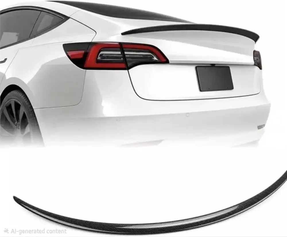 Tesla Model 3 Dermon Rear Trunk Spoiler Wing Lip Carbon Fiber Style 2017-2023